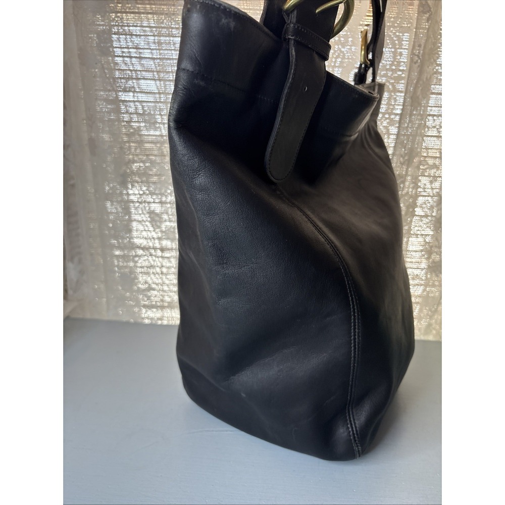 Vintage COACH Black Leather, Soho Duffle Tote Bag, Large, 4082 90s USA - Picture 5 of 16